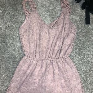 Light purple open back romper